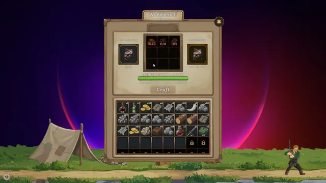 Workbench crafting panel