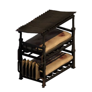 Sprung bunk with brass radiator
