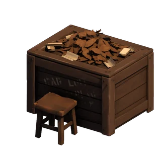 Upturned crate